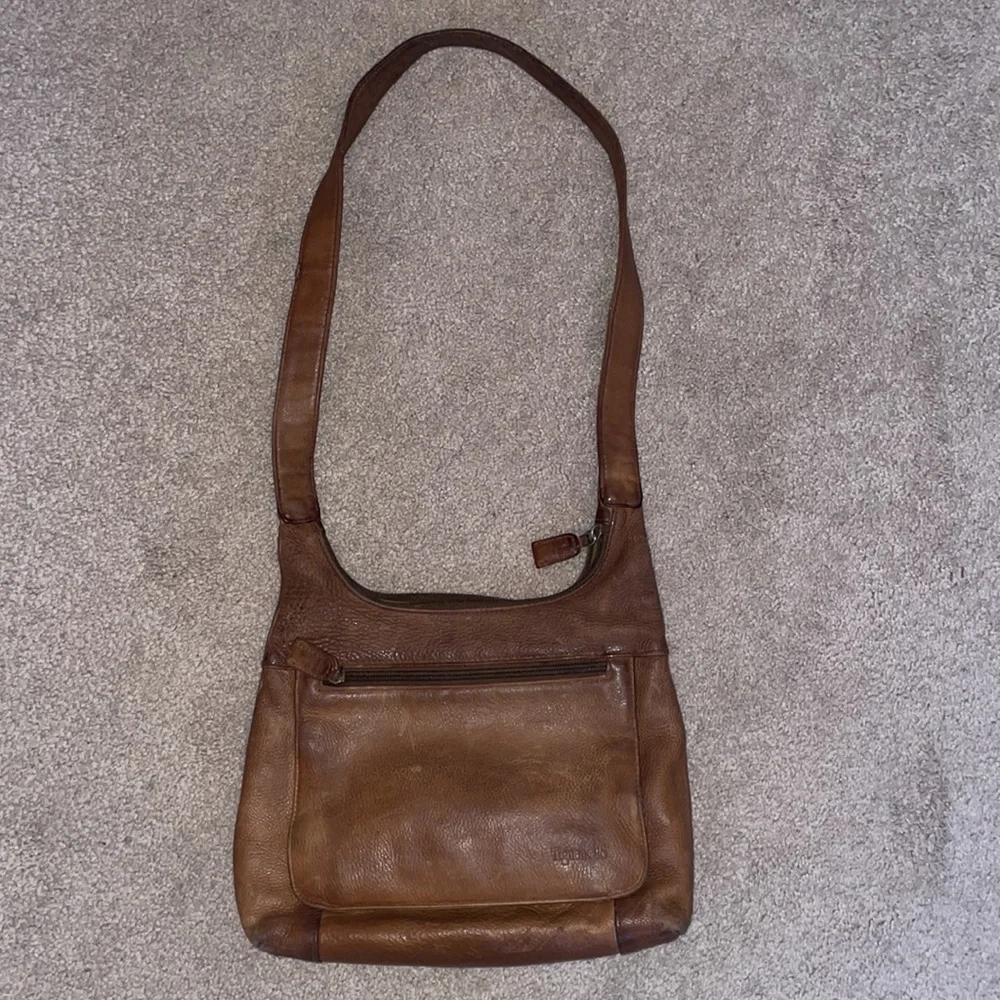 Tignanello Brown Leather Shoulder Purse - Picture 1 of 11